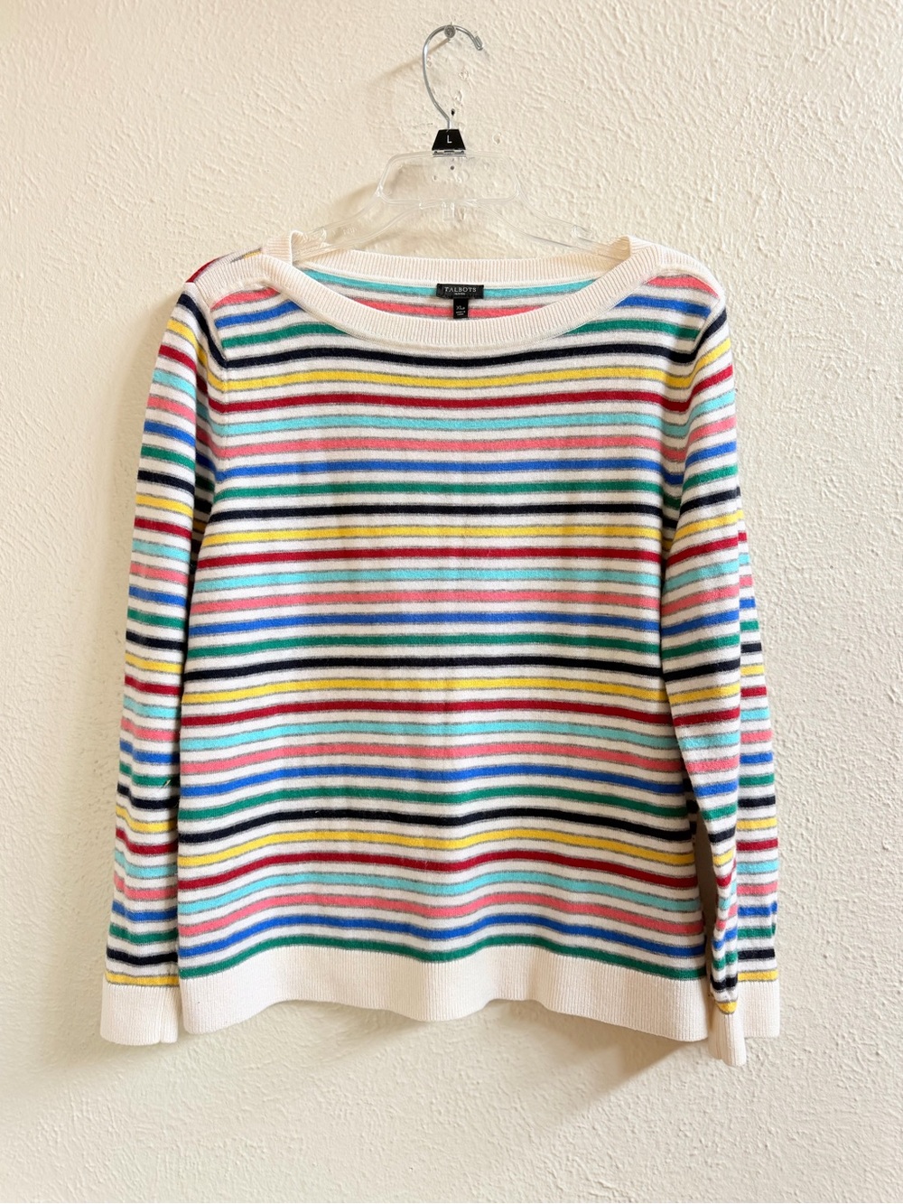 Talbots multicolored striped crew sweater